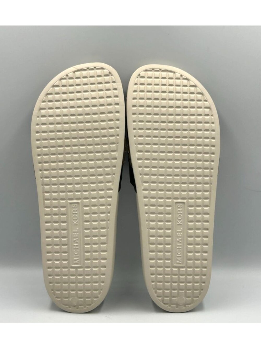 NWOB Michael Kors Men's Rubber White Brandy Metallic Striped Sandal Size 11 3490 - Picture 5 of 16